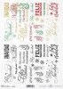 Papier decoupage z napisami wesołych świąt*Merry Christmas*Feliz Navidad*С Рождеством Христовым*Frohe Weihnachten